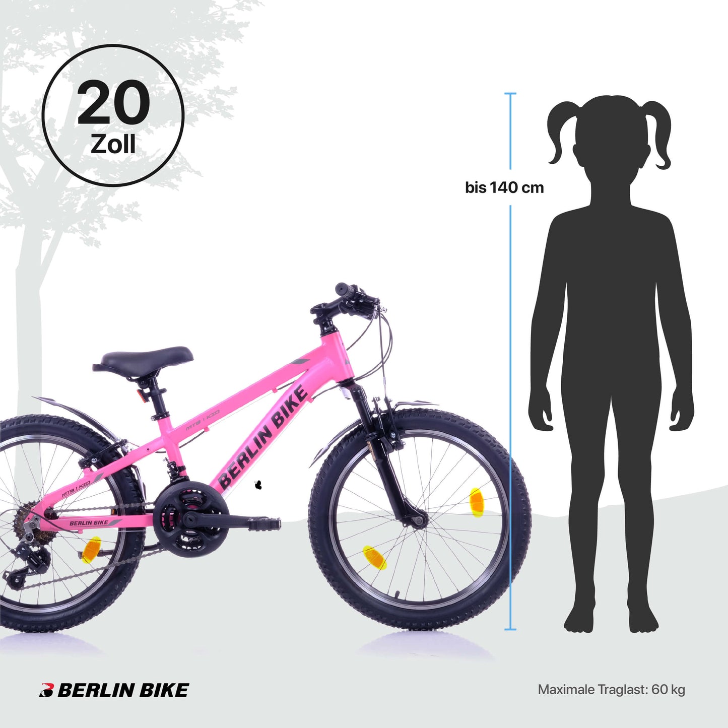 Berlin Bike MTB1 Kid 20 Zoll Mountainbike Pink