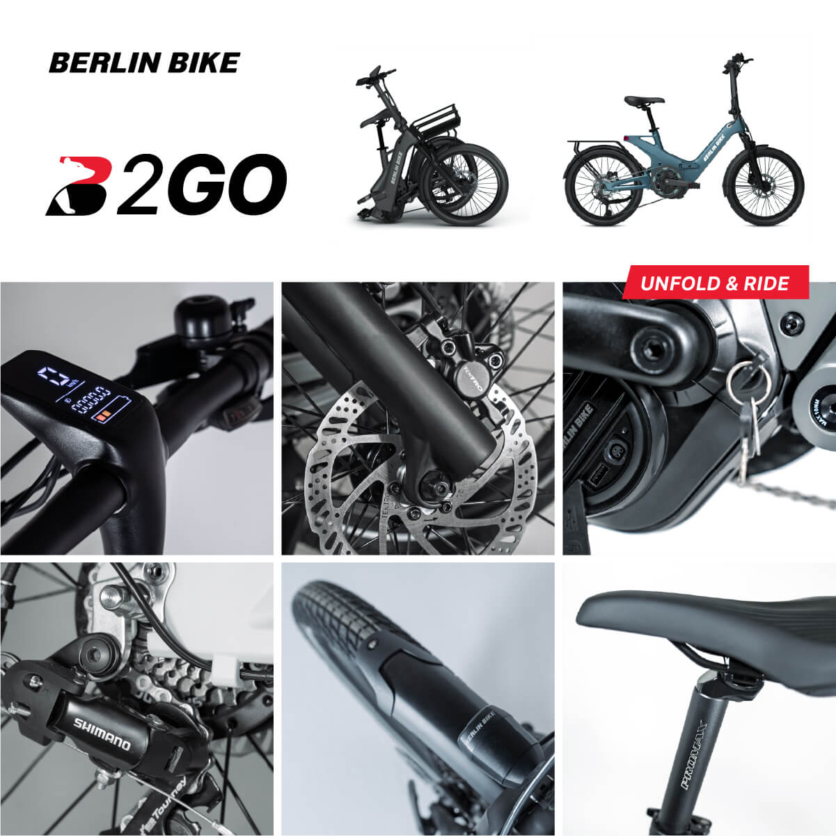 Berlin Bike 2GO E-Bike 20 Zoll Klapprad Dunkelblau