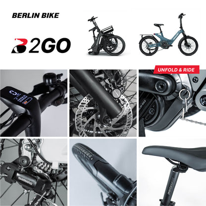 Berlin Bike 2GO E-Bike 20 Zoll Klapprad Dunkelblau