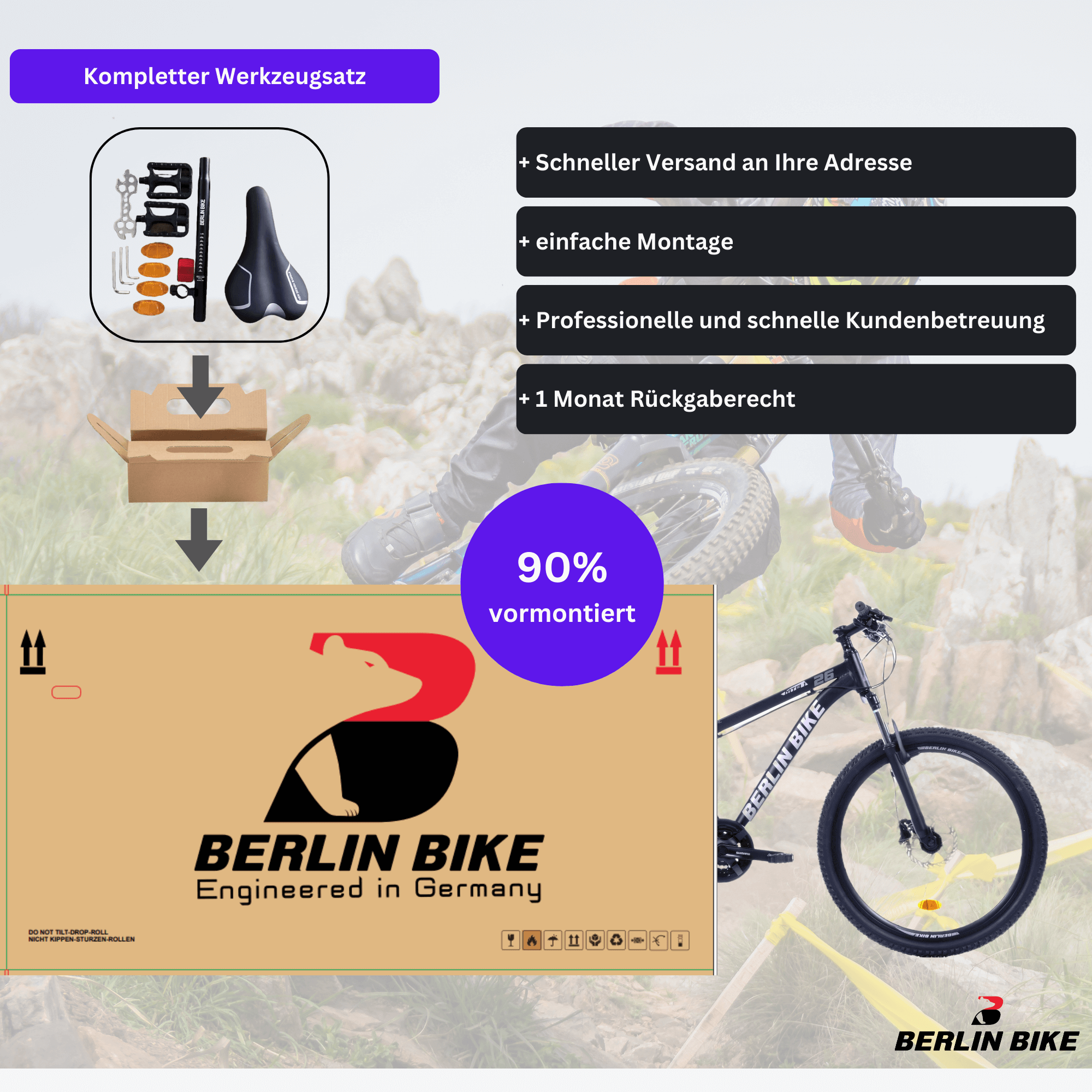 Berlin Bike MTB1 27,5 Zoll Robustes Mountainbike für Damen & Herren – Fahrradkauf24