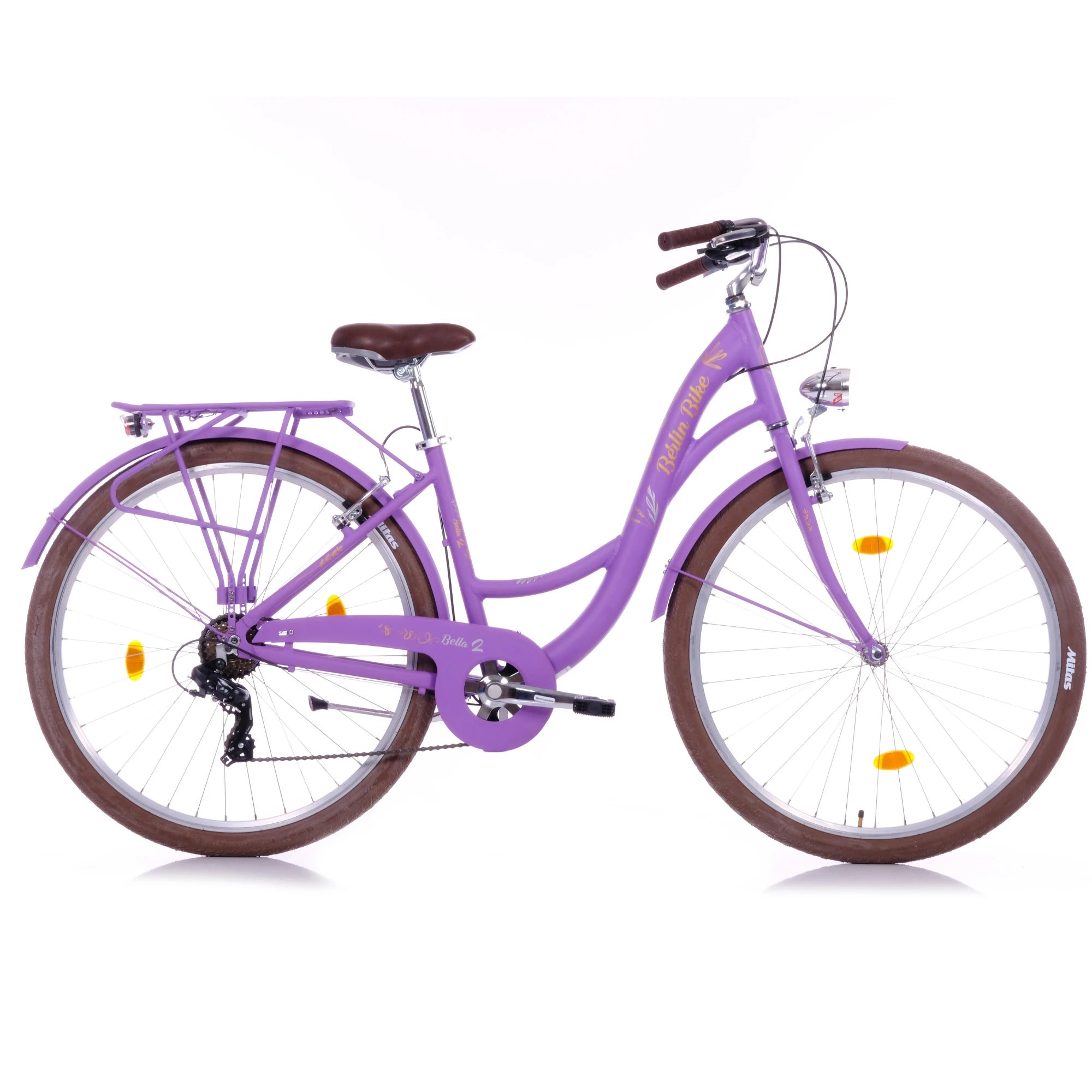 Berlin Bike Bella 2 Damenfahrrad 28 Zoll in Lila in der Seitenansicht – leichtes und günstiges Citybike bei fahrradkauf24.de, schneller Versand innerhalb Deutschlands