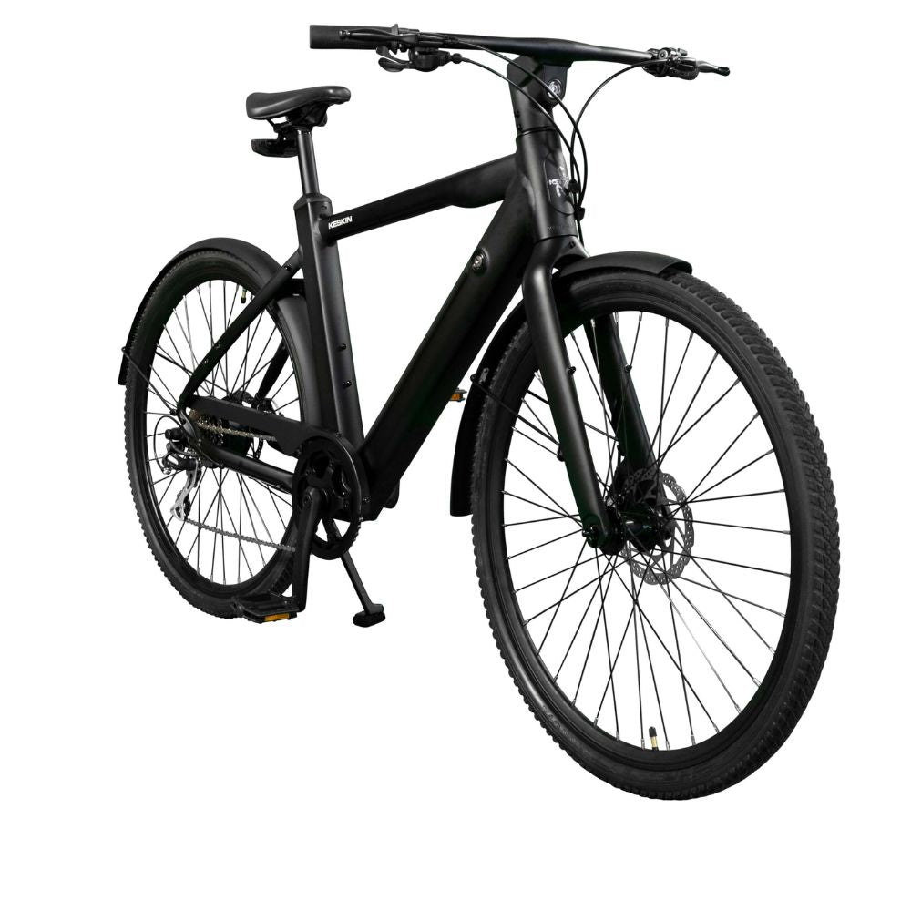 Keskin cBike1V E-Bike in Schwarz, 45-Grad-Ansicht, offizieller Verkauf über fahrradkauf24.de mit EU-weitem Versand
