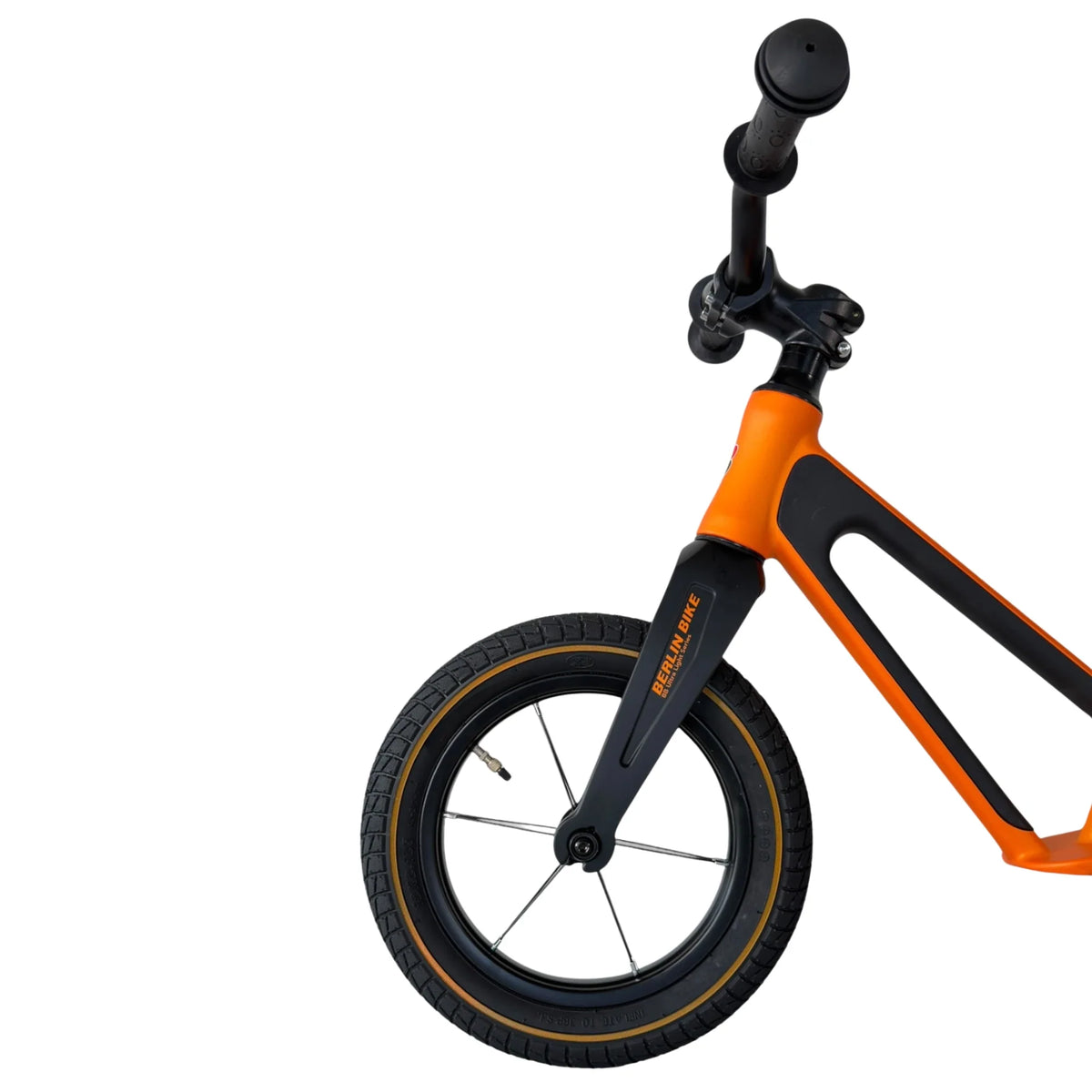 Berlin Bike Raddy Laffy Balance Bike 12 Inch front wheel detail orange