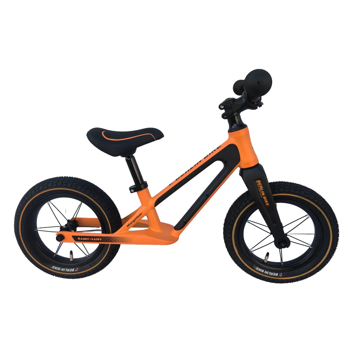 Berlin Bike Raddy Laffy Balance Bike 12 Inch full side view orange