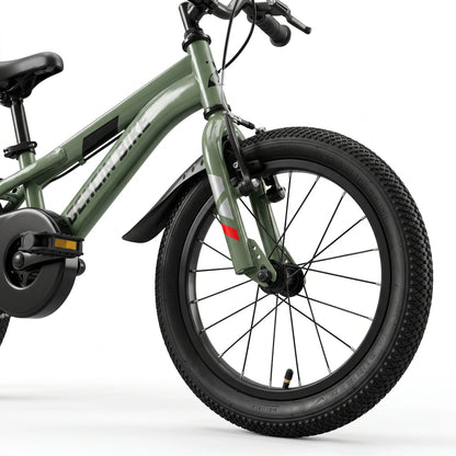 Berlin Bike Cross Kids Bike 16 Inch front wheel detail green