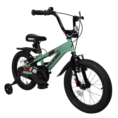 Berlin Bike Cross Kids Bike 16 Inch 45-degree side view green