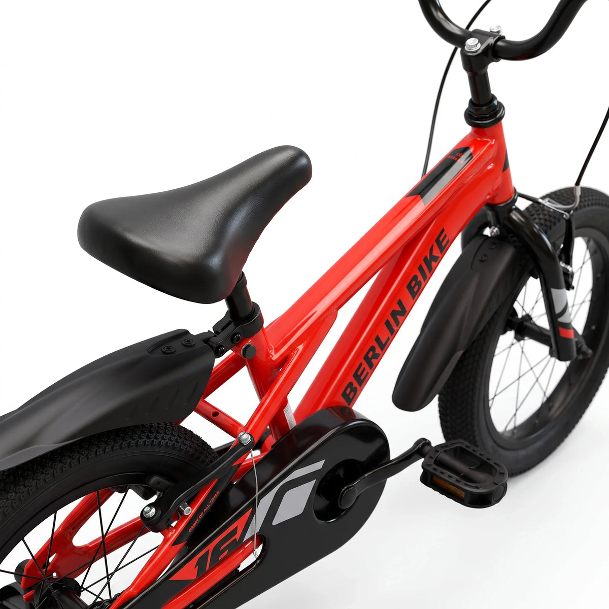 Berlin Bike Cross Kids Bike 16 Inch saddle detail orange