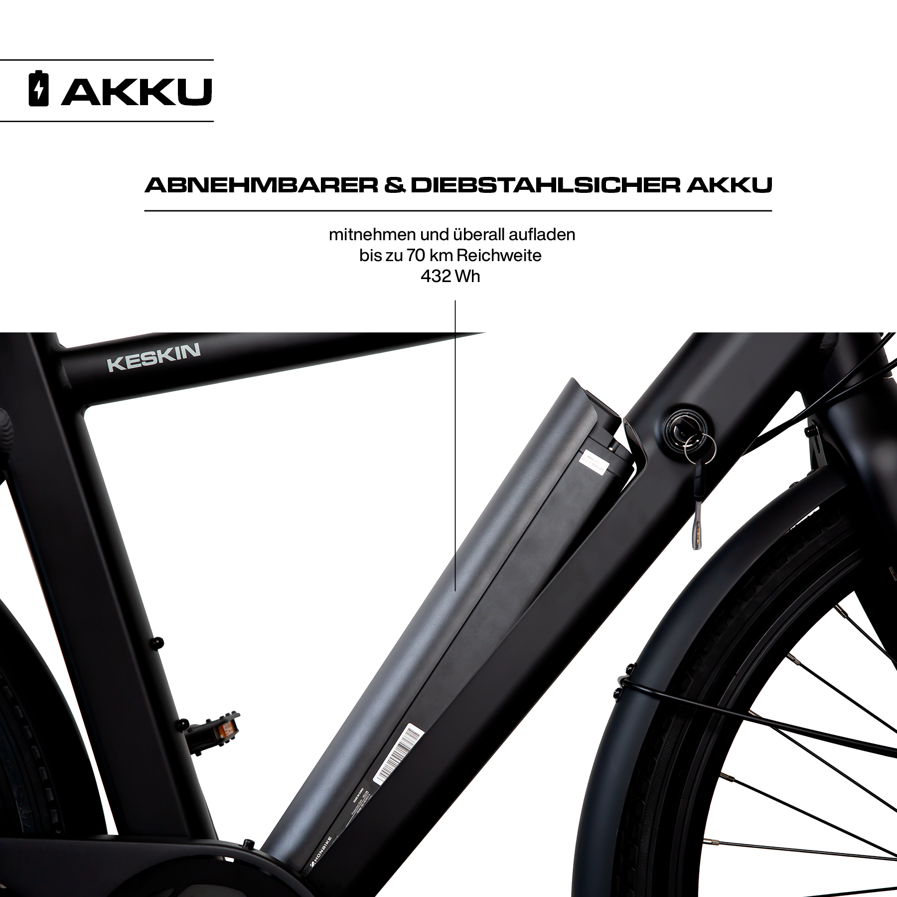 Abnehmbarer Akku CBike 1