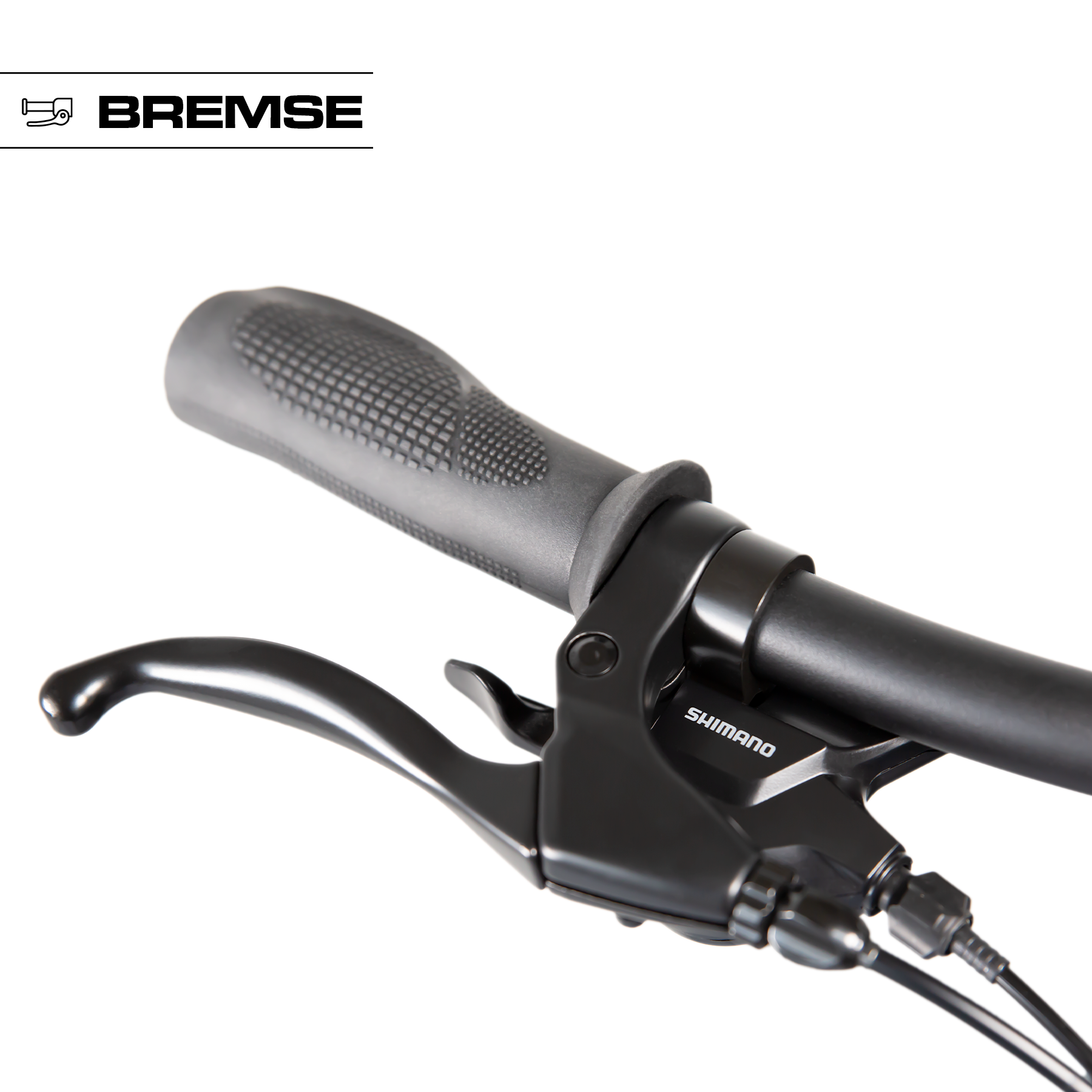 Keskin cBike1V E-Bike mit Shimano Bremshebel, Detailansicht der hochwertigen Bedienelemente, offizieller Verkauf über fahrradkauf24.de mit EU-weitem Versand
