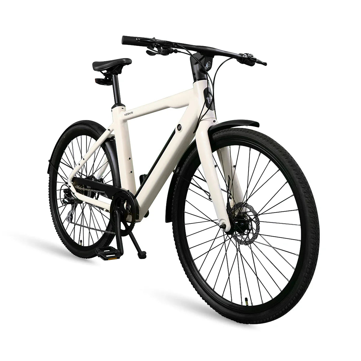 Keskin cBike1 E-Bike in Sand, 45-Grad-Ansicht, offizieller Verkauf über fahrradkauf24.de mit EU-weitem Versand
