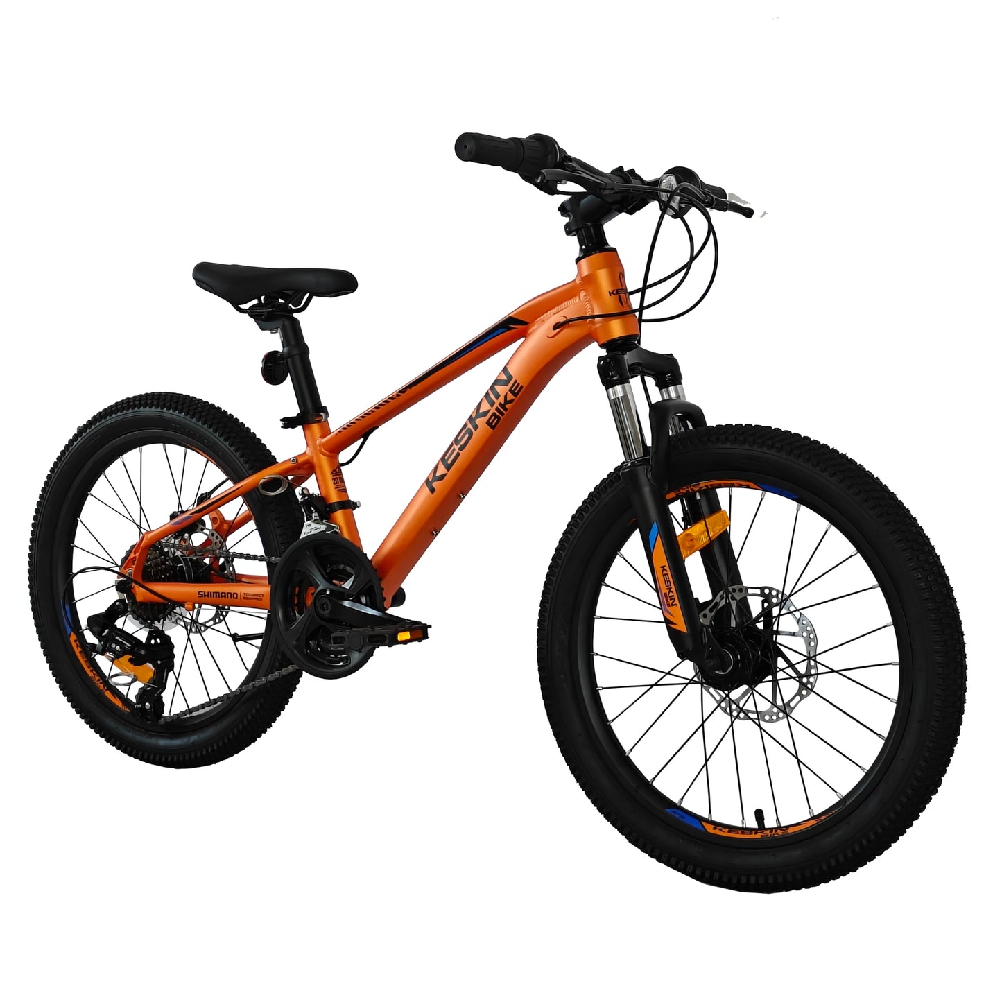 Keskin Bike Kinderfahrrad MTB1 20 Zoll in Orange in 45‑Grad‑Frontansicht – schnelle Expresslieferung innerhalb Deutschlands für ein stabiles und zuverlässiges Kinder-MTB