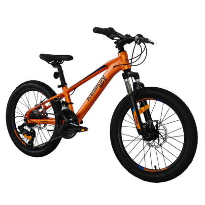 Keskin Bike Kinderfahrrad MTB1 20 Zoll in Orange in 45‑Grad‑Frontansicht – schnelle Expresslieferung innerhalb Deutschlands für ein stabiles und zuverlässiges Kinder-MTB