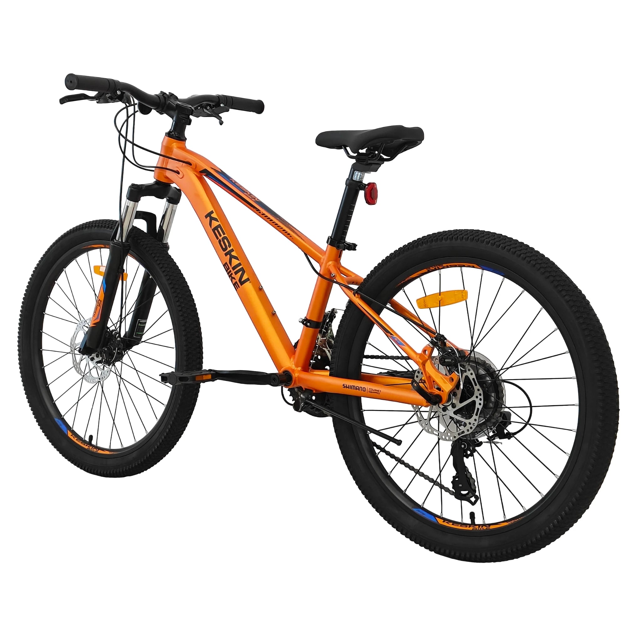 Keskin Bike Kinderfahrrad MTB1 24 Zoll in Orange in 45‑Grad‑Rückansicht – schnelle Expresslieferung innerhalb Deutschlands für ein stabiles und zuverlässiges Kinder-MTB